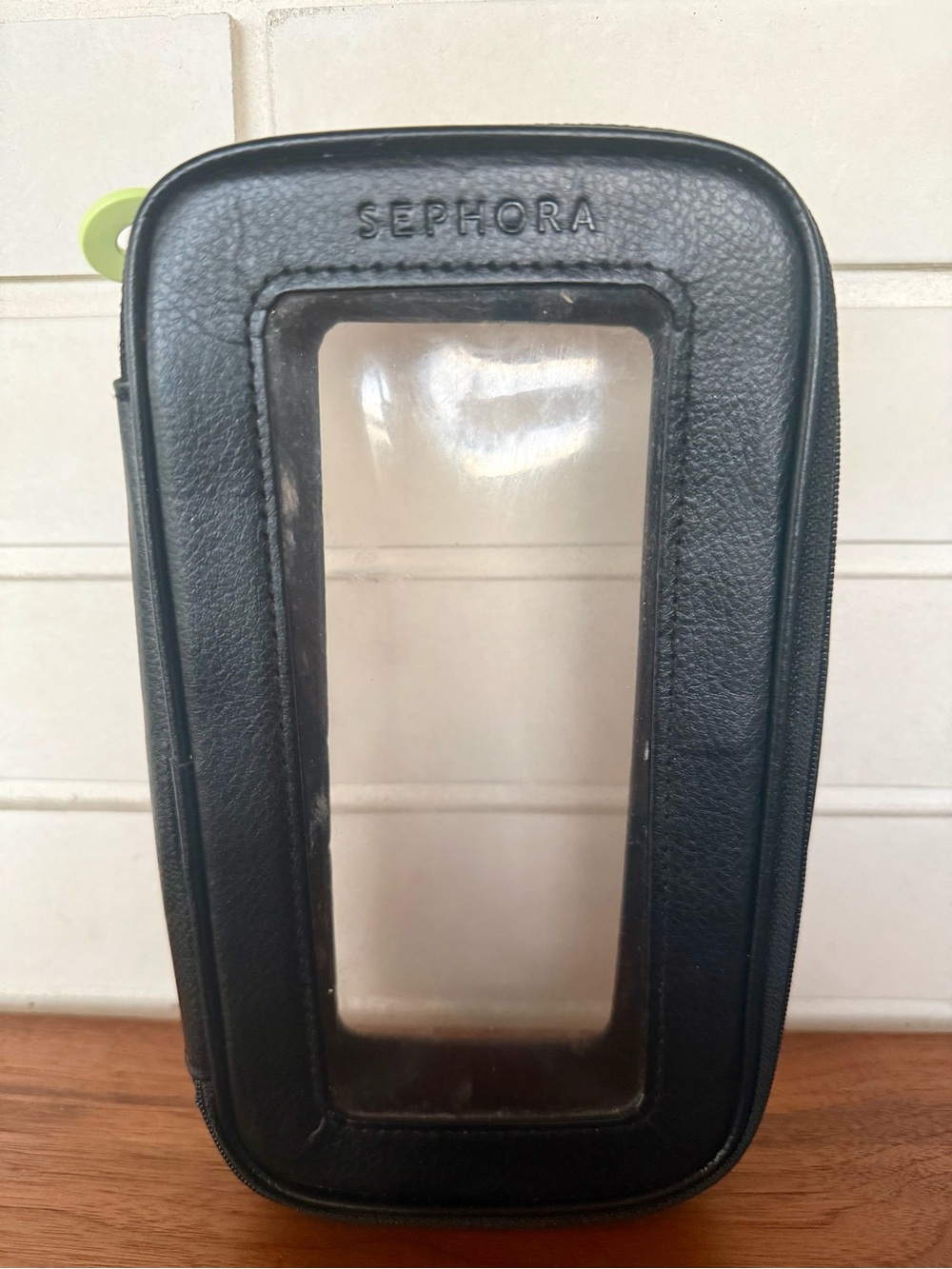 Sephora Clear Travel Makeup or Brush Bag * Black * Clear Window * Zip * 8x5